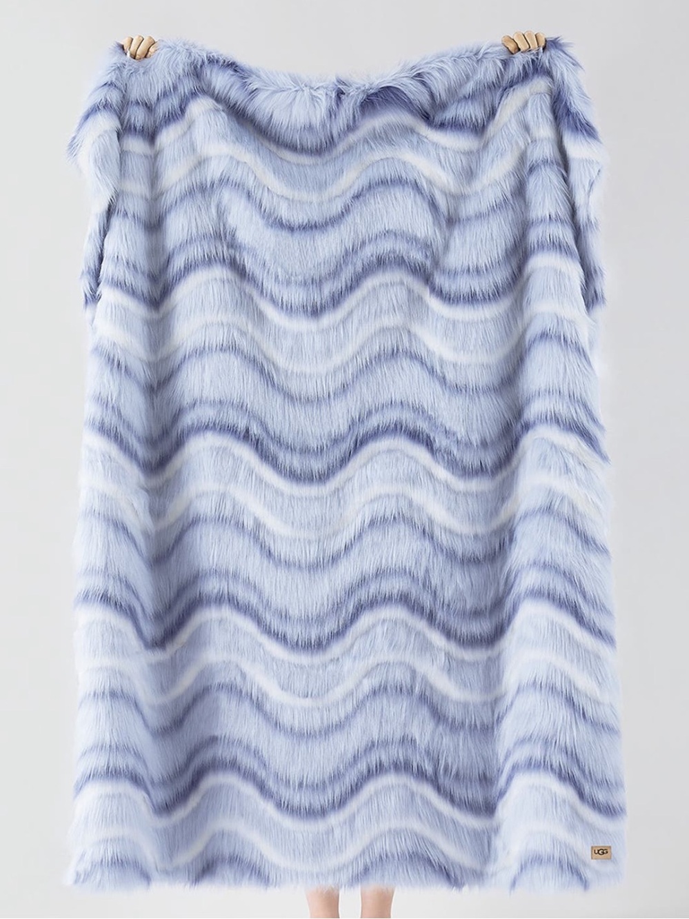 UGG Pale Blue & Periwinkle Faux Fur Throw